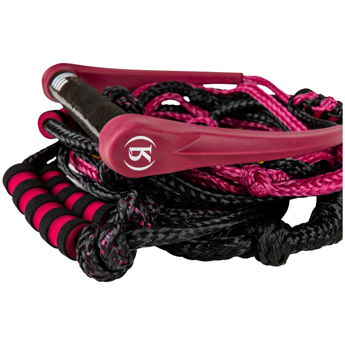 Ronix 11" Handle + 25ft 4-Section Silicone Bungee Surf Rope - Women's Merlot