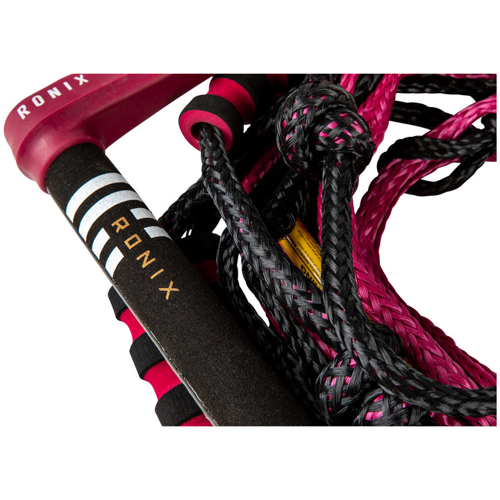 Ronix 11" Handle + 25ft 4-Section Silicone Bungee Surf Rope - Women's Merlot