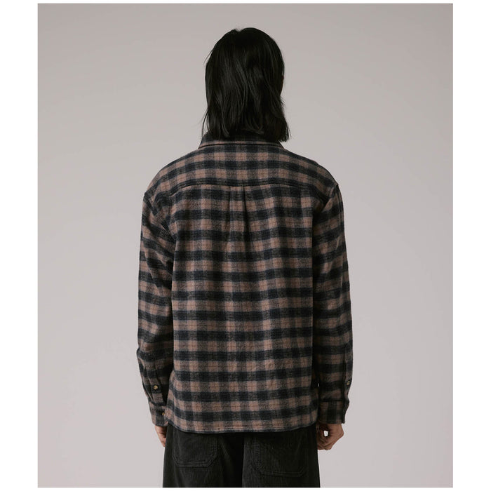 Former Manners Plaid Long-Sleeve Shirt - Men's Taupe