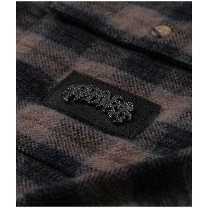 Former Manners Plaid Long-Sleeve Shirt - Men's Taupe