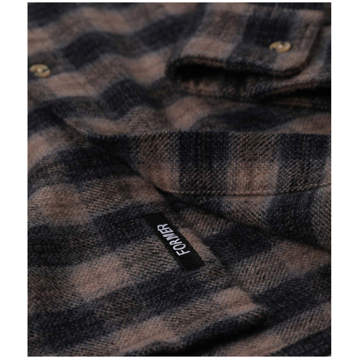 Former Manners Plaid Long-Sleeve Shirt - Men's Taupe