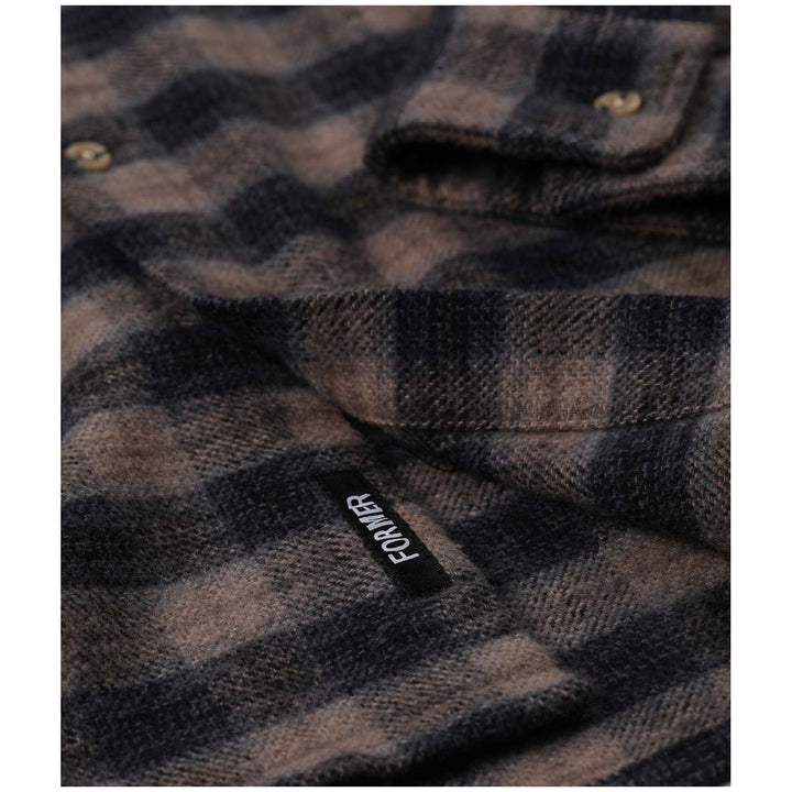 Former Manners Plaid Long-Sleeve Shirt - Men's Taupe