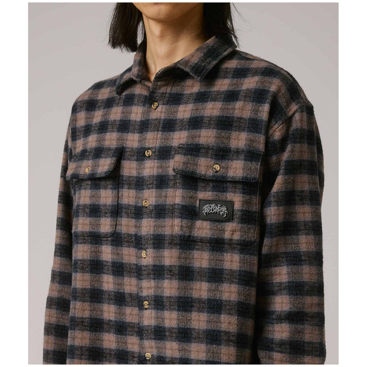 Former Manners Plaid Long-Sleeve Shirt - Men's Taupe