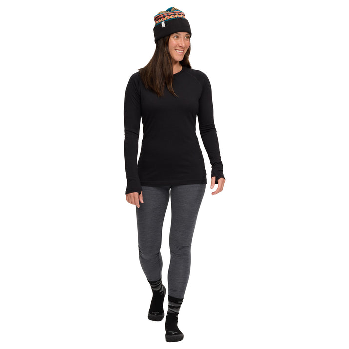 evo Ridgetop Merino Wool Midweight Crew Top - Women's Black