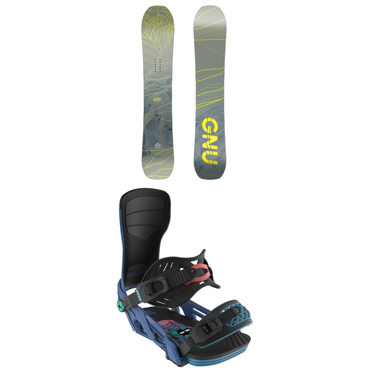 GNU Frosting C2 Snowboard 2025 + Bent Metal Stylist Snowboard Bindings - Women's