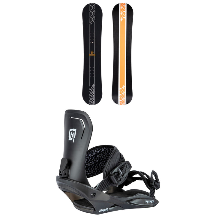 K2 Vandal Snowboard - Boys' 2022 + Nitro Charger Snowboard Bindings - Kids' 2025