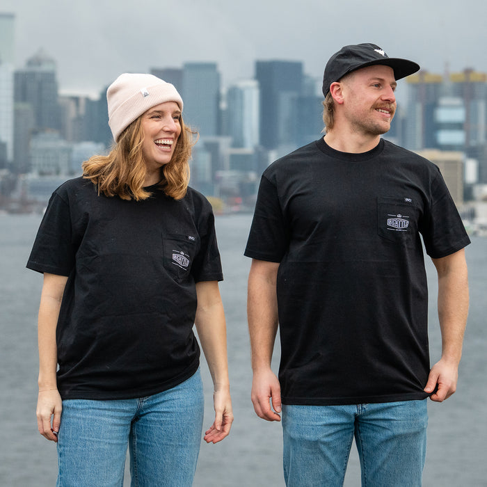 evo Basic Pocket T-Shirt - Unisex Black-Seattle