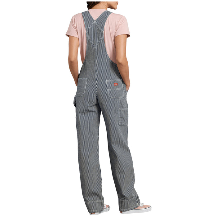 Dickies Relaxed Fit Bib Overalls - Women's Rinsed Hickory Stripe