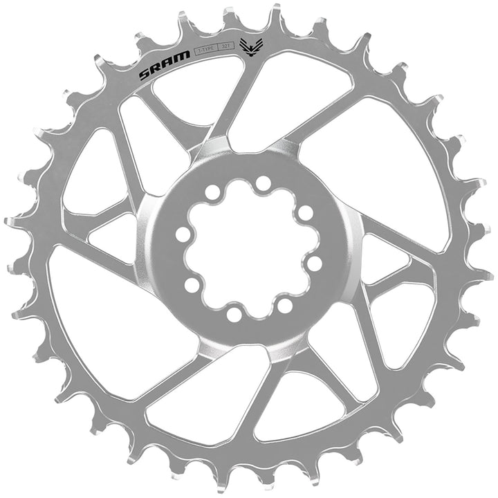 SRAM Eagle 90 T-Type Direct Mount Steel Chainring Silver
