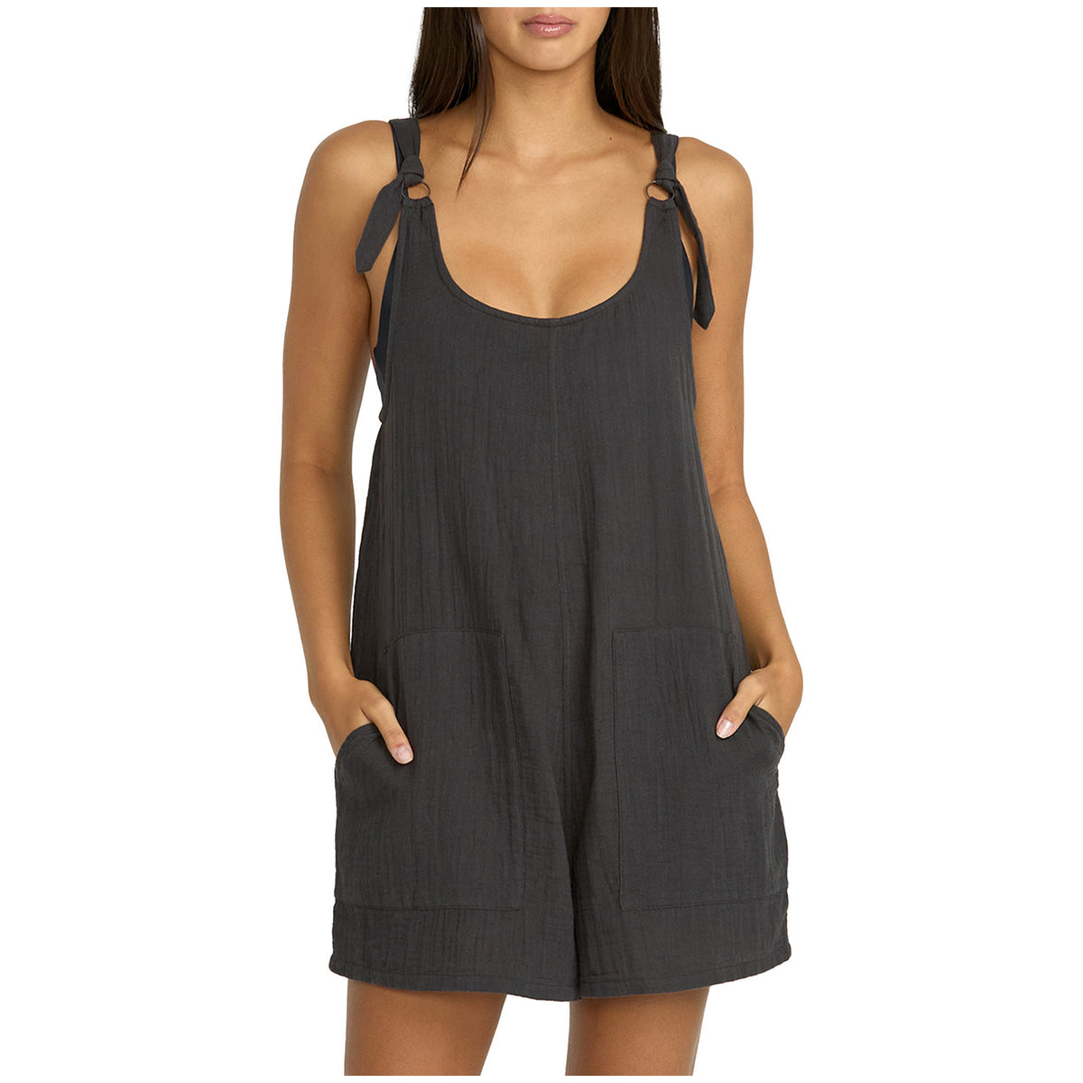 Volcom Lil Tie Strap Romper - Women's Vintage Black