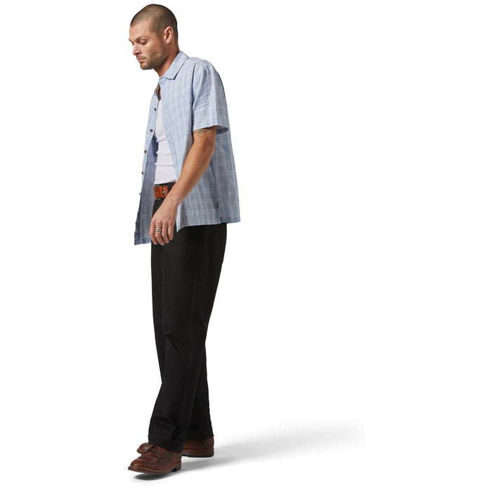 Brixton Cru Oxford Plaid Short-Sleeve Shirt - Men's Light Blue/White Plaid