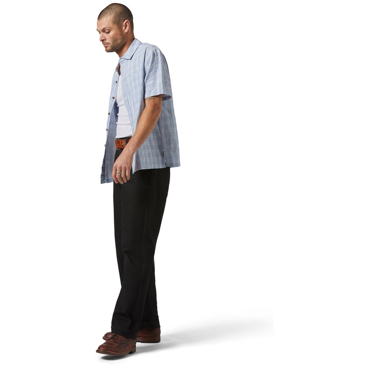 Brixton Cru Oxford Plaid Short-Sleeve Shirt - Men's Light Blue/White Plaid