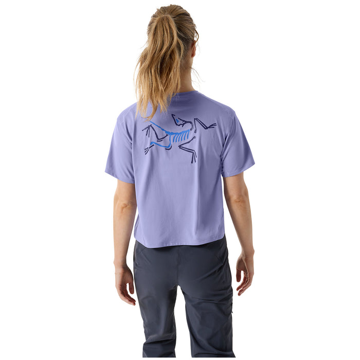 Arc'teryx Taema Crop Logo Short-Sleeve T-Shirt - Women's Moonstone Heatehr/Electic
