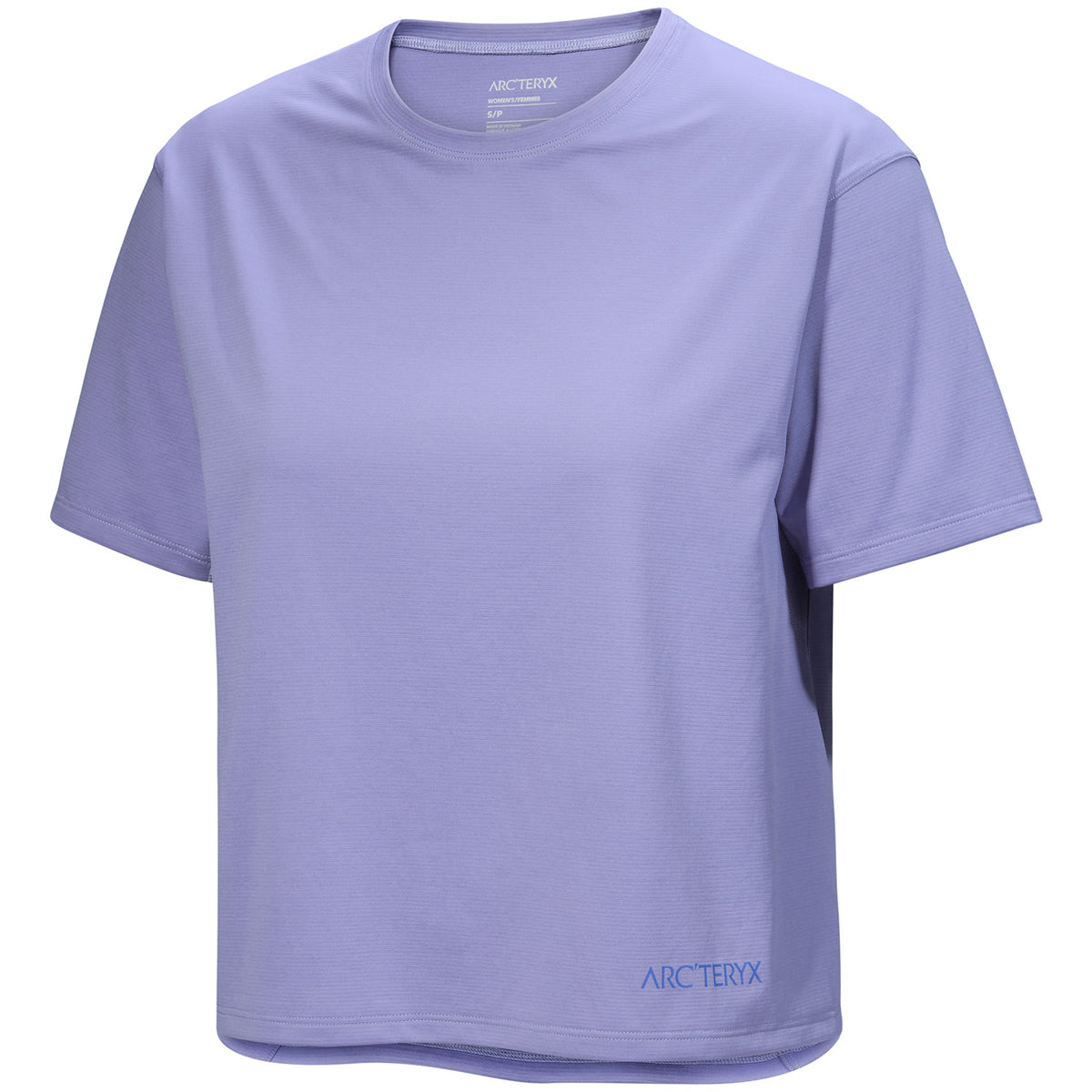 Arc'teryx Taema Crop Logo Short-Sleeve T-Shirt - Women's Moonstone Heatehr/Electic