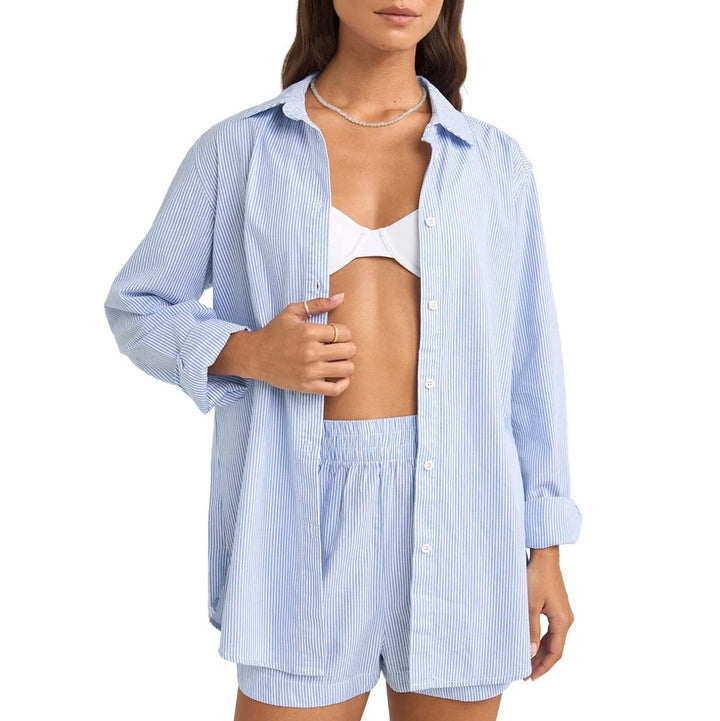 Rhythm Zephyr Stripe Shirt - Women's Blue