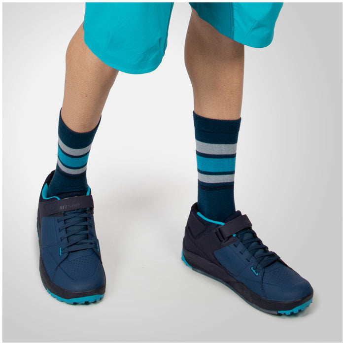 Endura BaaBaa Merino Stripe Bike Socks Blueberry