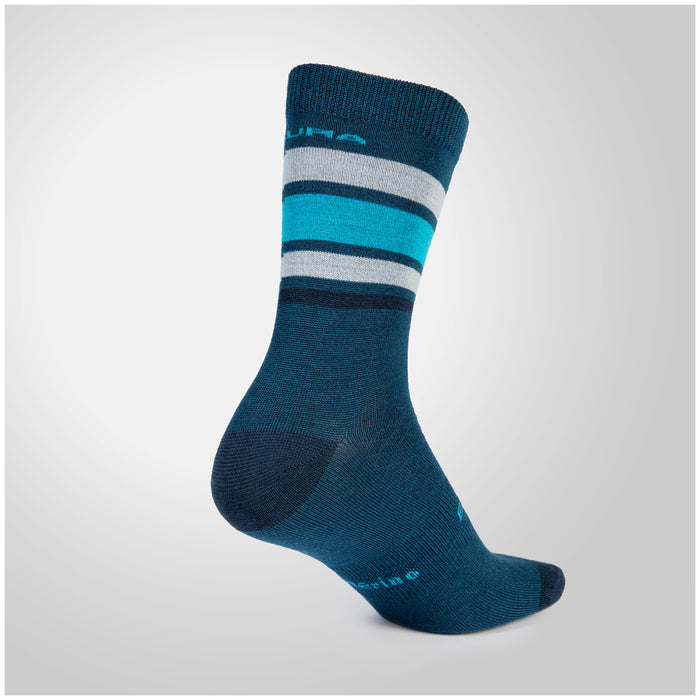 Endura BaaBaa Merino Stripe Bike Socks Blueberry