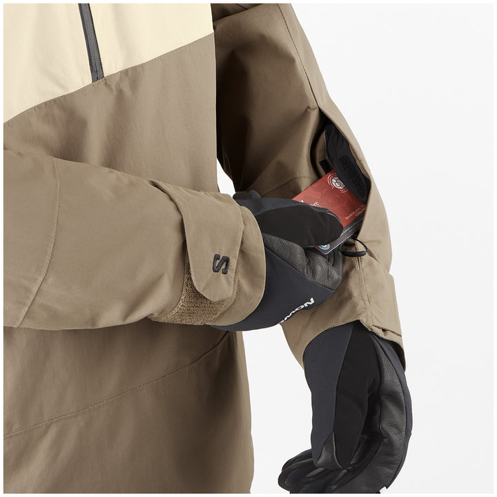 Salomon Transfer Anorak - Men's White Pepper/Deep Black