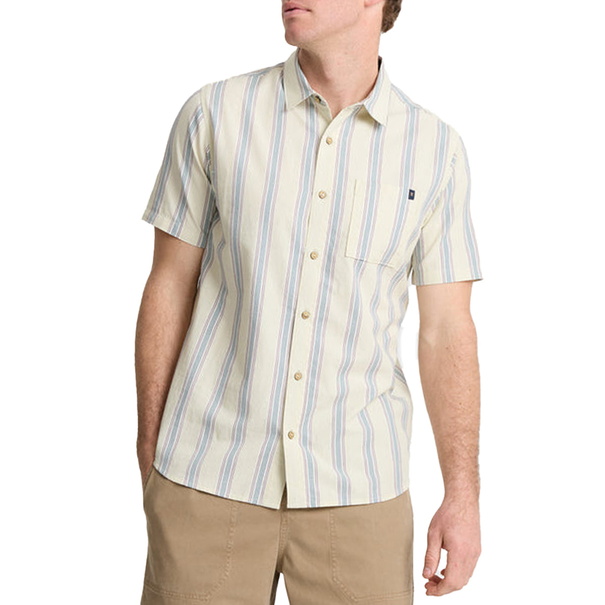 Roark Journey Short-Sleeve Shirt - Men's Stripe Seafoam