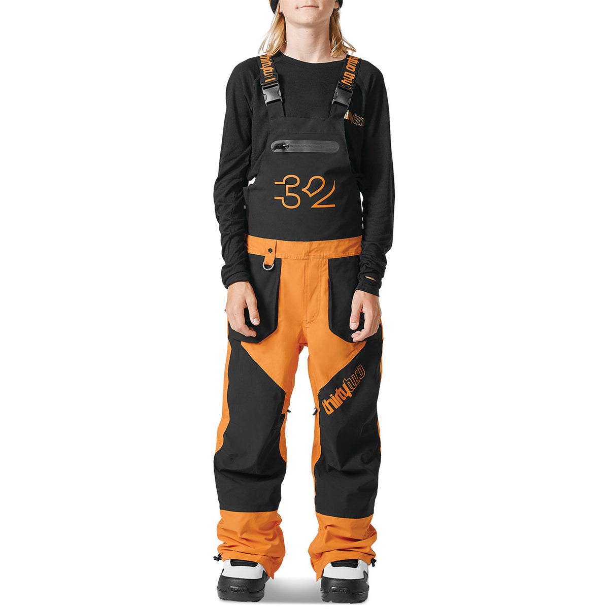 thirtytwo Basement Bibs - Boys' Black/Orange
