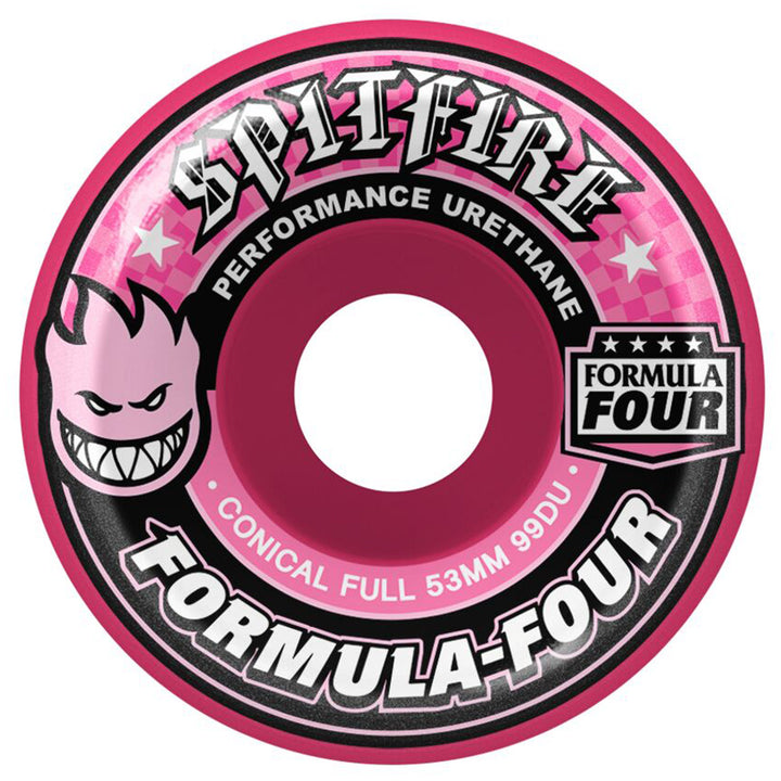 Spitfire Formula Four 99d Conical Full Pink Skateboard Wheels