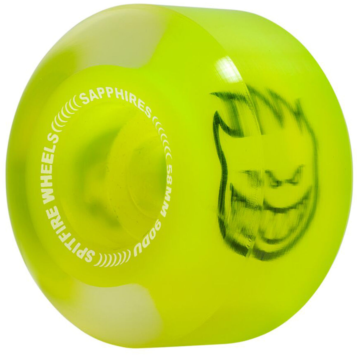 Spitfire 90DU Conical Full Sapphires Neon Yellow Skateboard Wheels