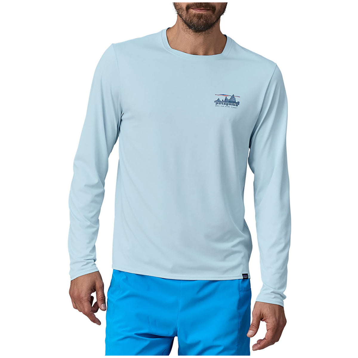Patagonia Cap Cool Daily Graphic Long-Sleeve T-Shirt - Men's '73 Skyline: Chilled Blue