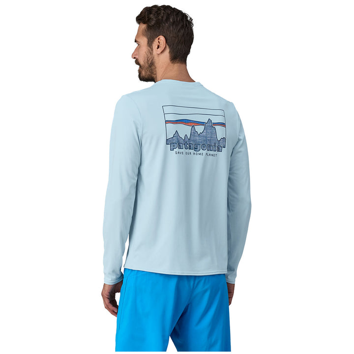 Patagonia Cap Cool Daily Graphic Long-Sleeve T-Shirt - Men's '73 Skyline: Chilled Blue