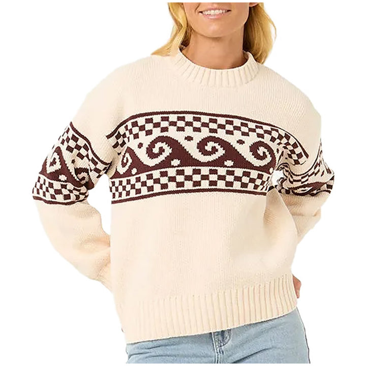 Rip Curl Soleil Knit Crew - Women's Brown/Off White