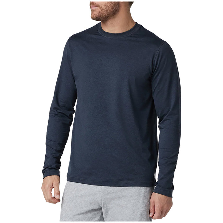 Vuori Long-Sleeve Ponto Performance Tee - Men's Midnight Heather