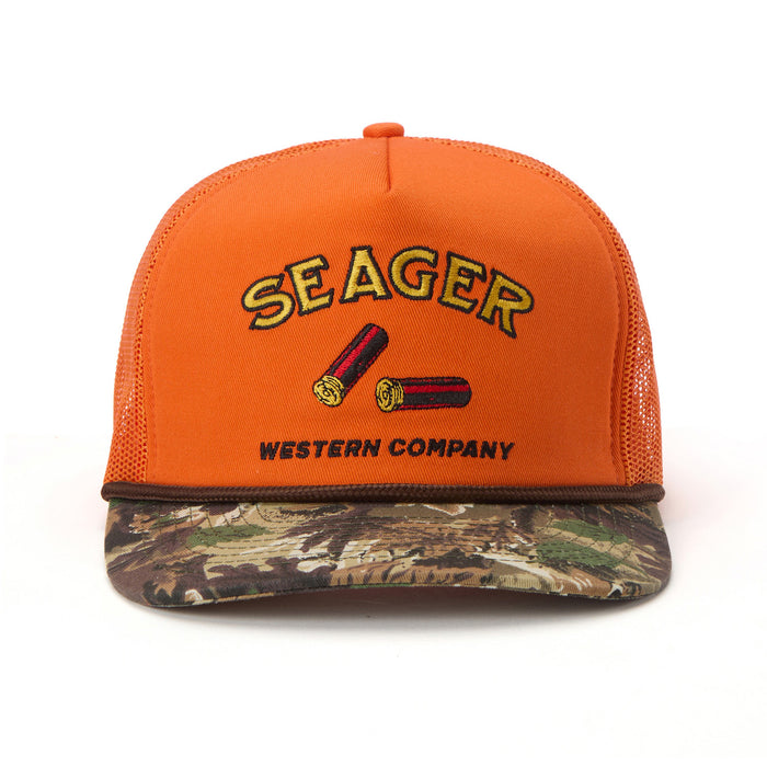 Seager Gone Huntin' Snapback Hat Orange/Camo