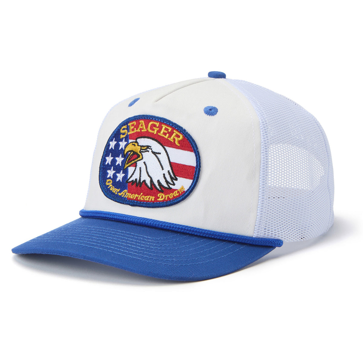 Seager Great American Dream Trucker Snapback Hat White/Navy