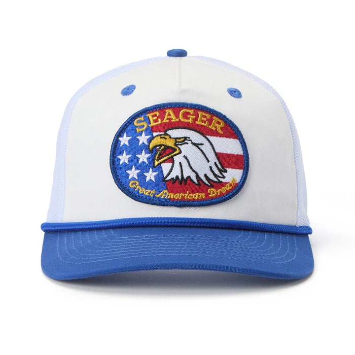 Seager Great American Dream Trucker Snapback Hat White/Navy