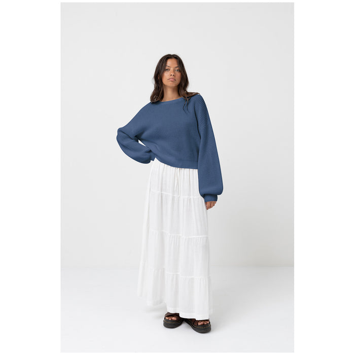 Rhythm Classic Knit Jumper - Women's Steel Blue