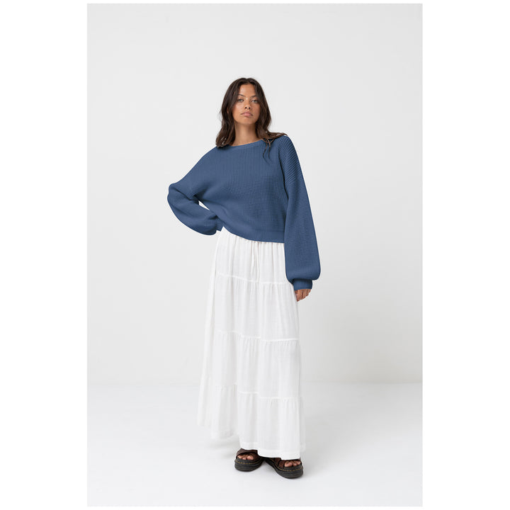 Rhythm Classic Knit Jumper - Women's Steel Blue