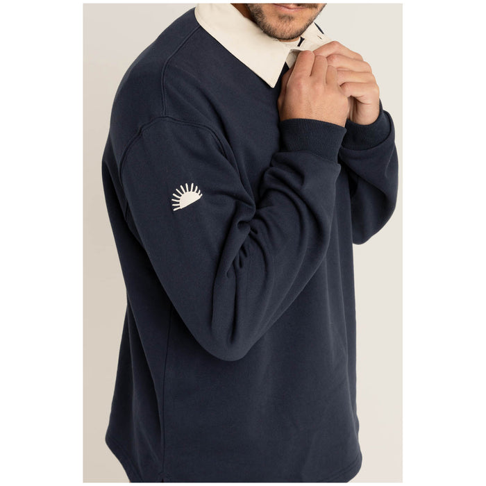 Rhythm Vintage Rugby Long-Sleeve Polo - Men's Indigo
