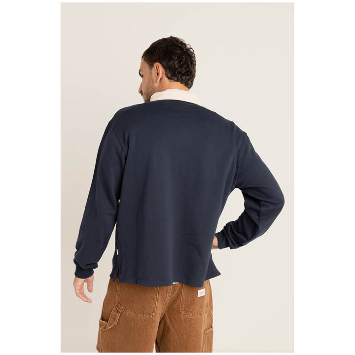 Rhythm Vintage Rugby Long-Sleeve Polo - Men's Indigo