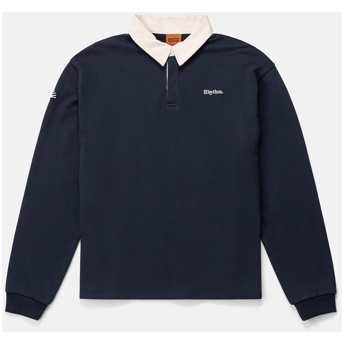 Rhythm Vintage Rugby Long-Sleeve Polo - Men's Indigo