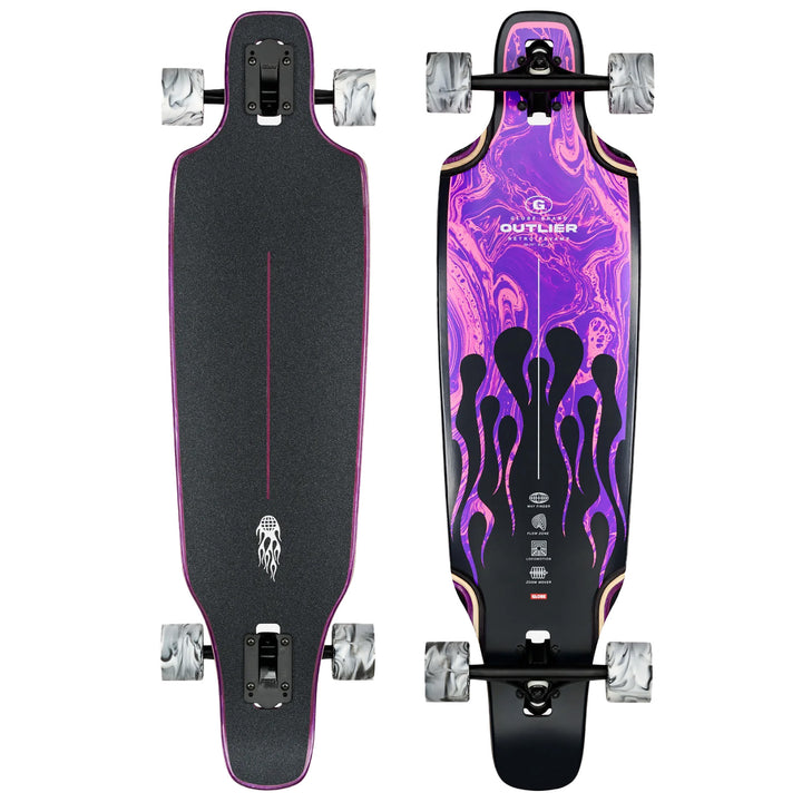 Globe Outlier Longboard Complete Purple Flames