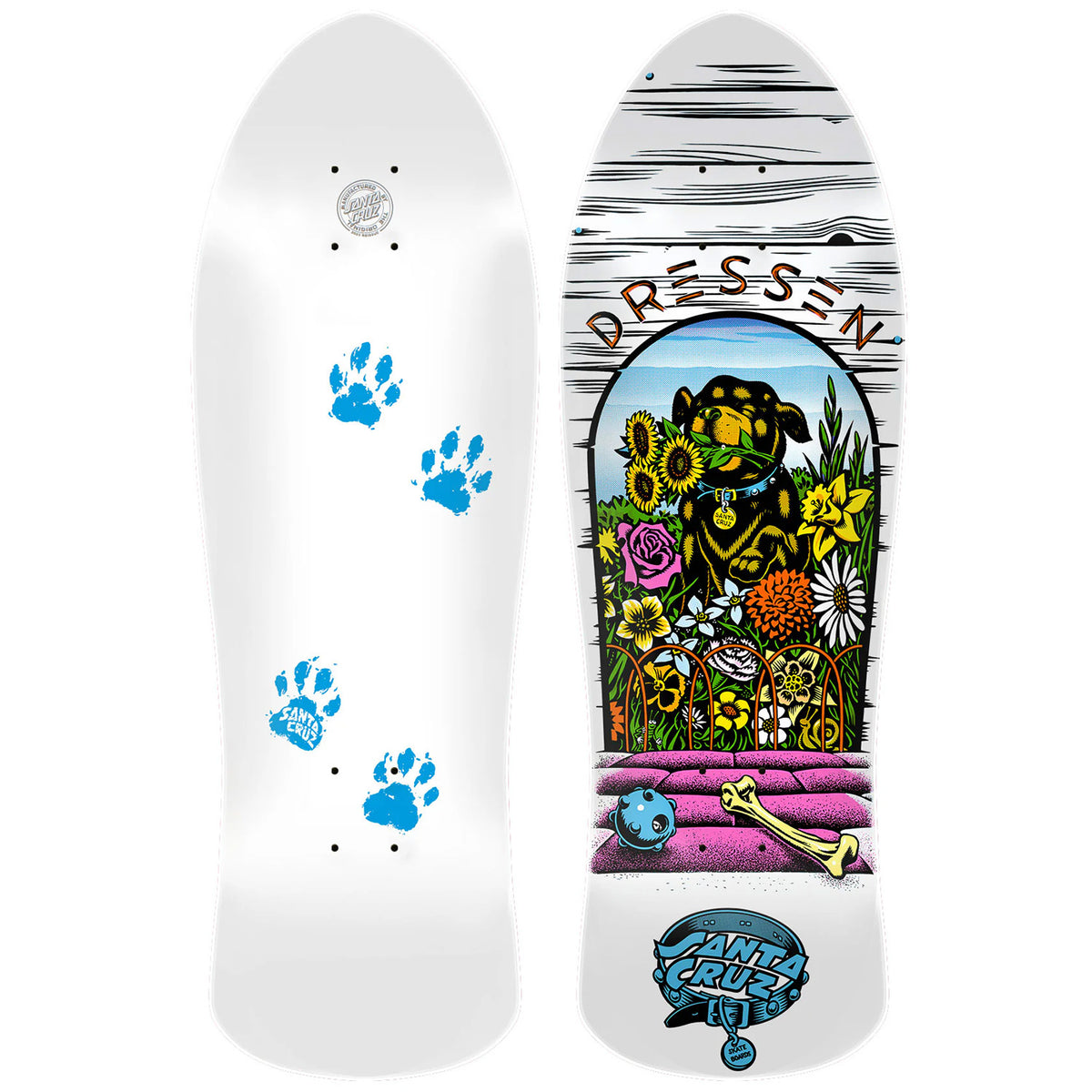 Santa Cruz Skateboards Dressen Pup Reissue 9.5 Skateboard Deck