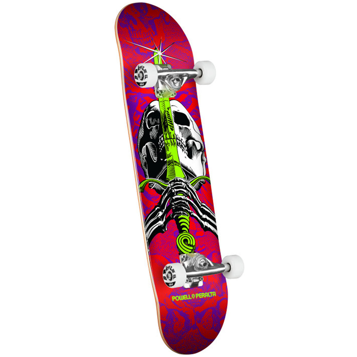 Powell Peralta Skull & Sword Birch Red/Purple 8.0 Skateboard Complete