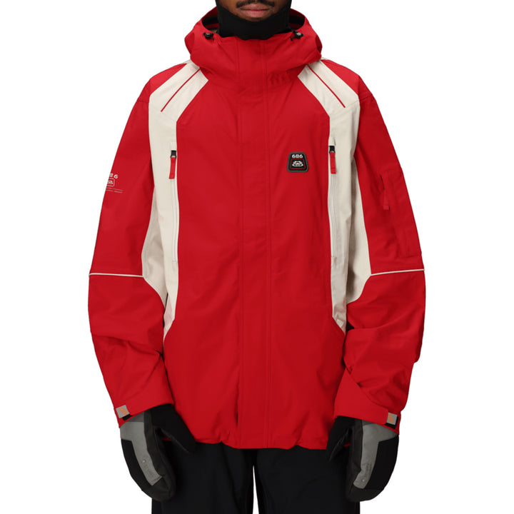 686 2002 X3 Shell Jacket - Men's True Red Colorblock
