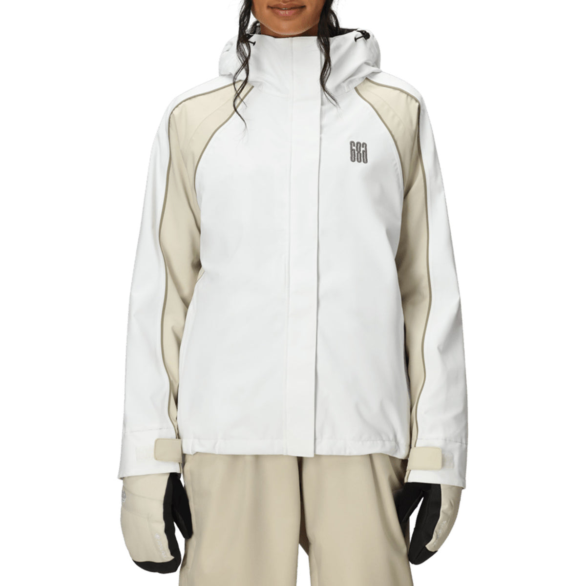 686 Hologram Shell Jacket - Women's White Colorblock