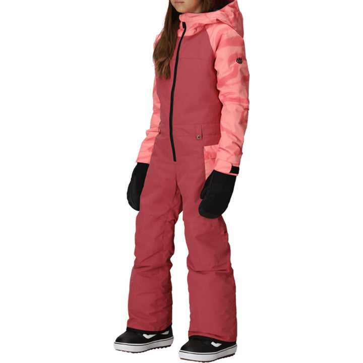 686 Shine Insulated One Piece - Girls' Rosewood Colorblock