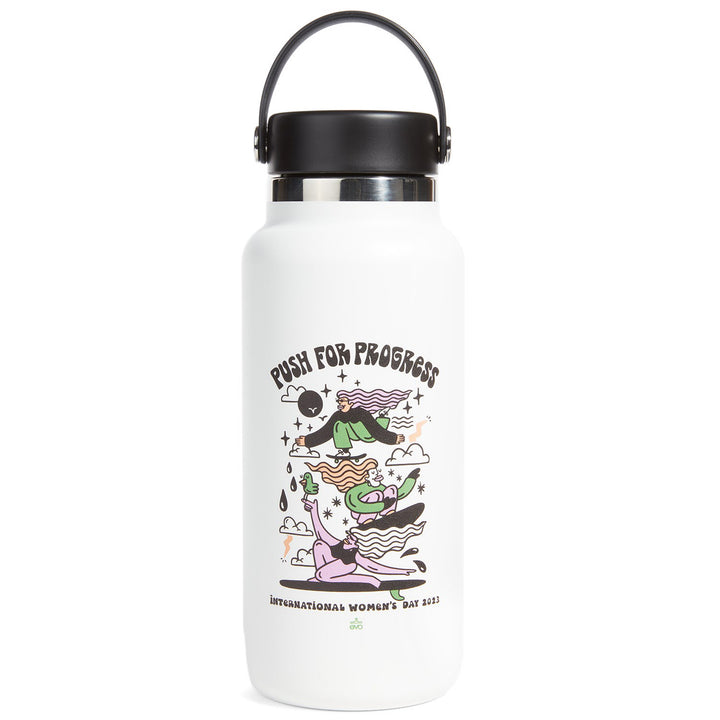 evo International Women's Day Hydro Flask 32oz Water Bottle IWD White