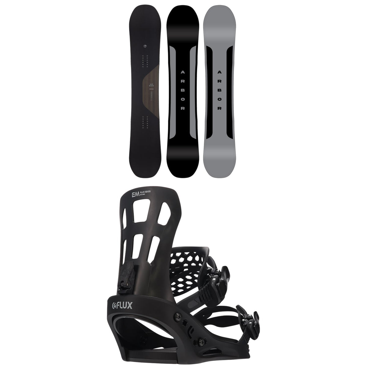 Arbor Formula Snowboard + Flux EM Snowboard Bindings
