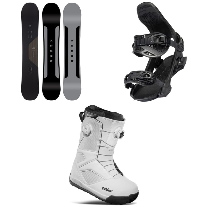 Arbor Formula Snowboard + Hemlock Snowboard Bindings + thirtytwo STW Double Boa Snowboard Boots