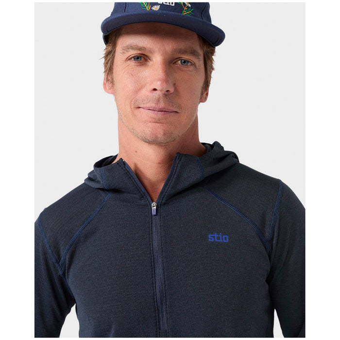 Stio Trax Power Grid Half Zip Hoodie - Men's Mountain Shadow