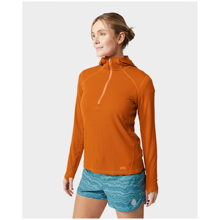 Stio Trax Power Grid Half-Zip Hoodie - Women's Bonfire