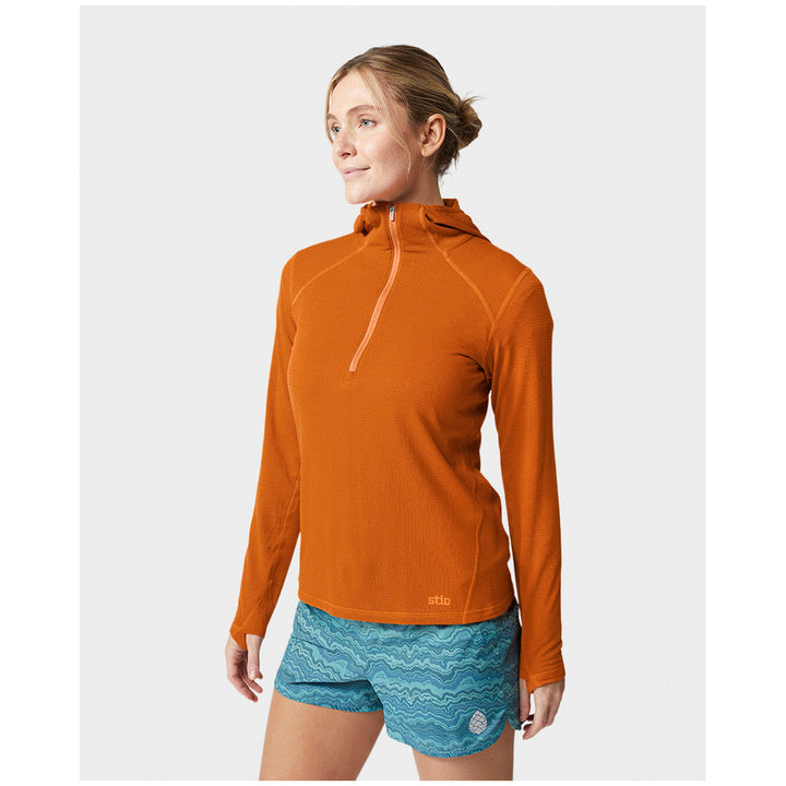 Stio Trax Power Grid Half-Zip Hoodie - Women's Bonfire